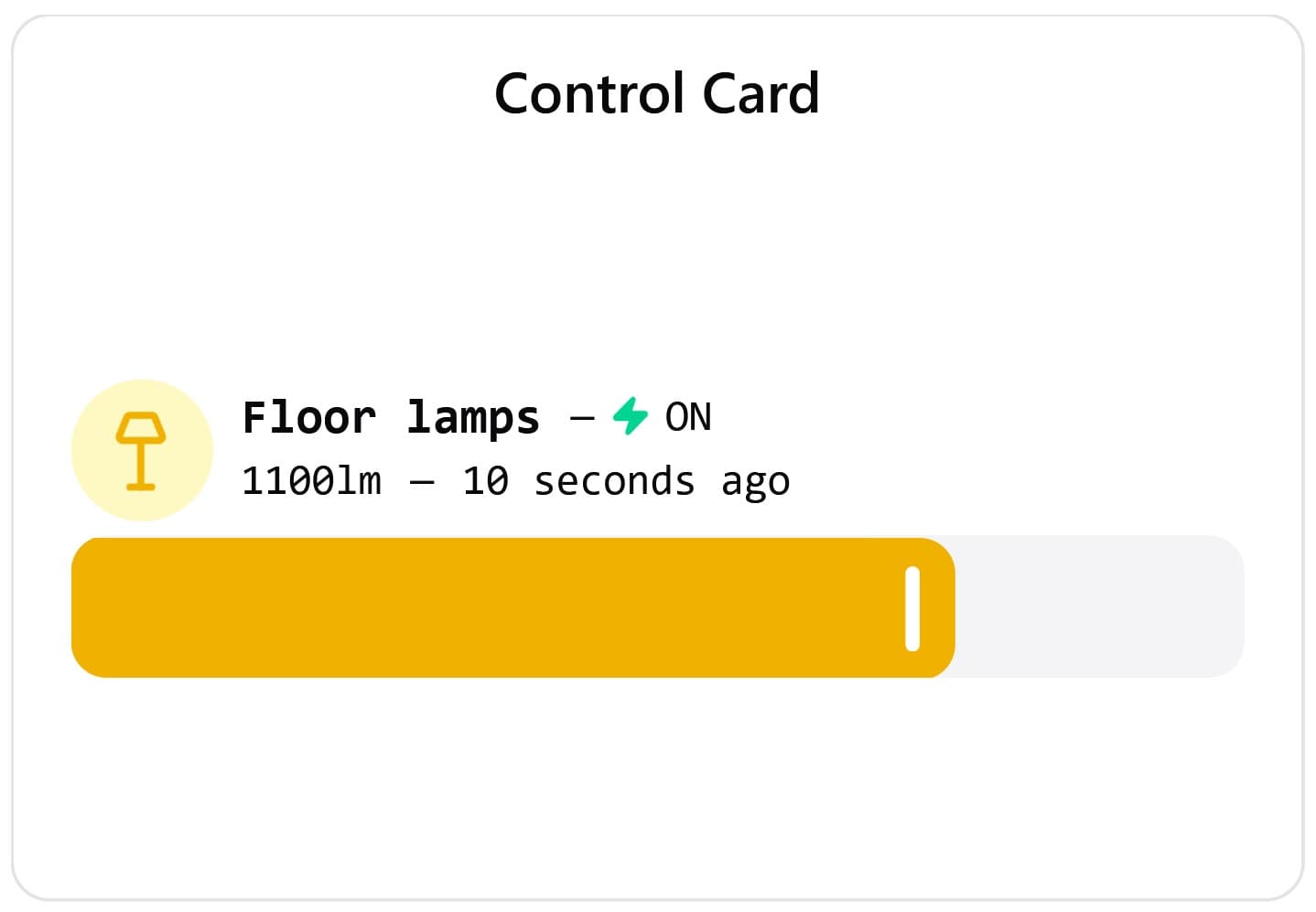 Control card widget preview