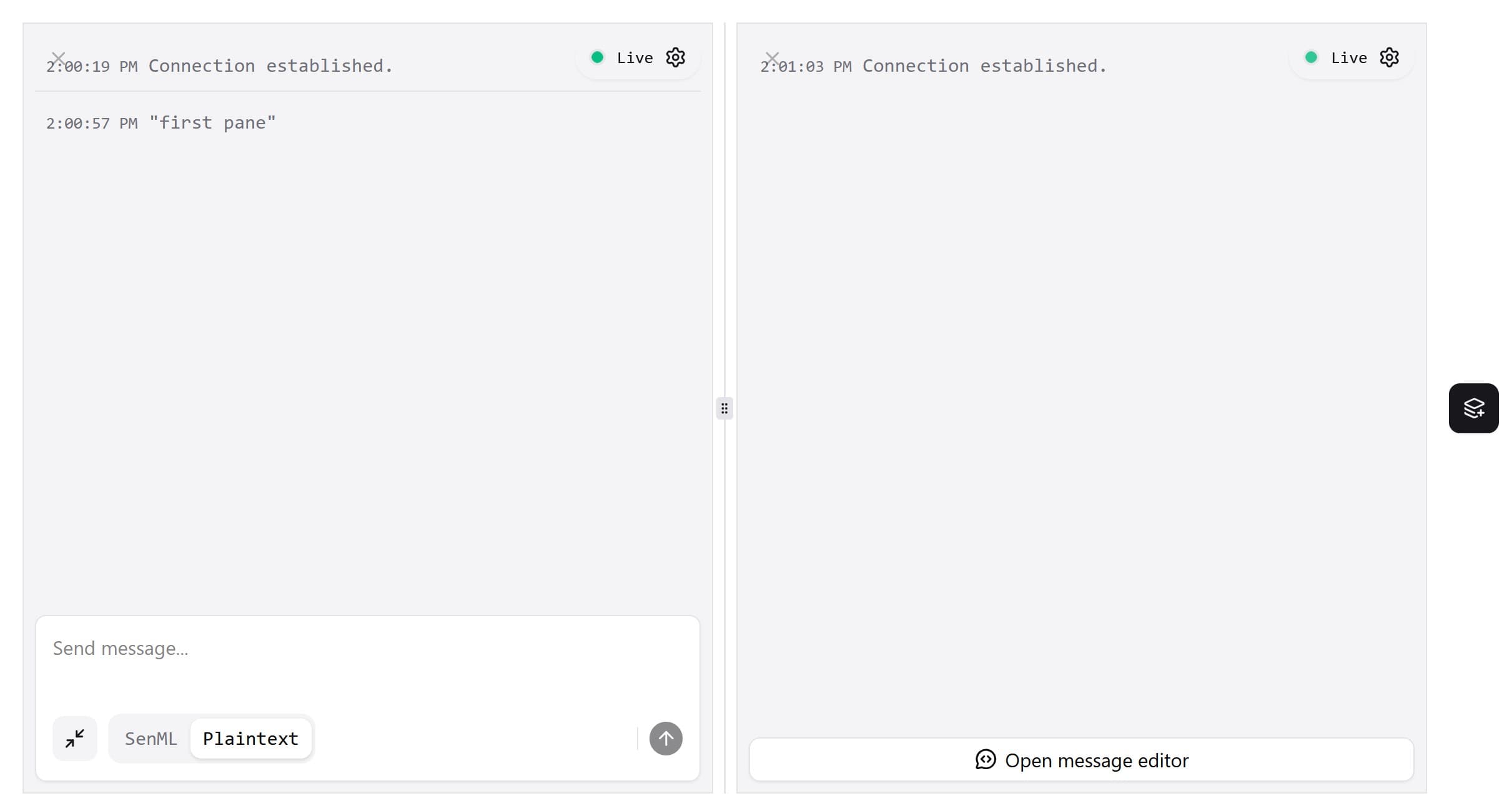 Multiple TelemetryWatch
panes