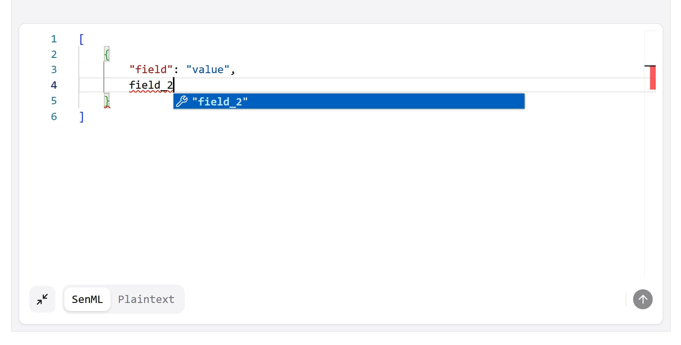 The TelemetryWatch message editor in SenML mode
